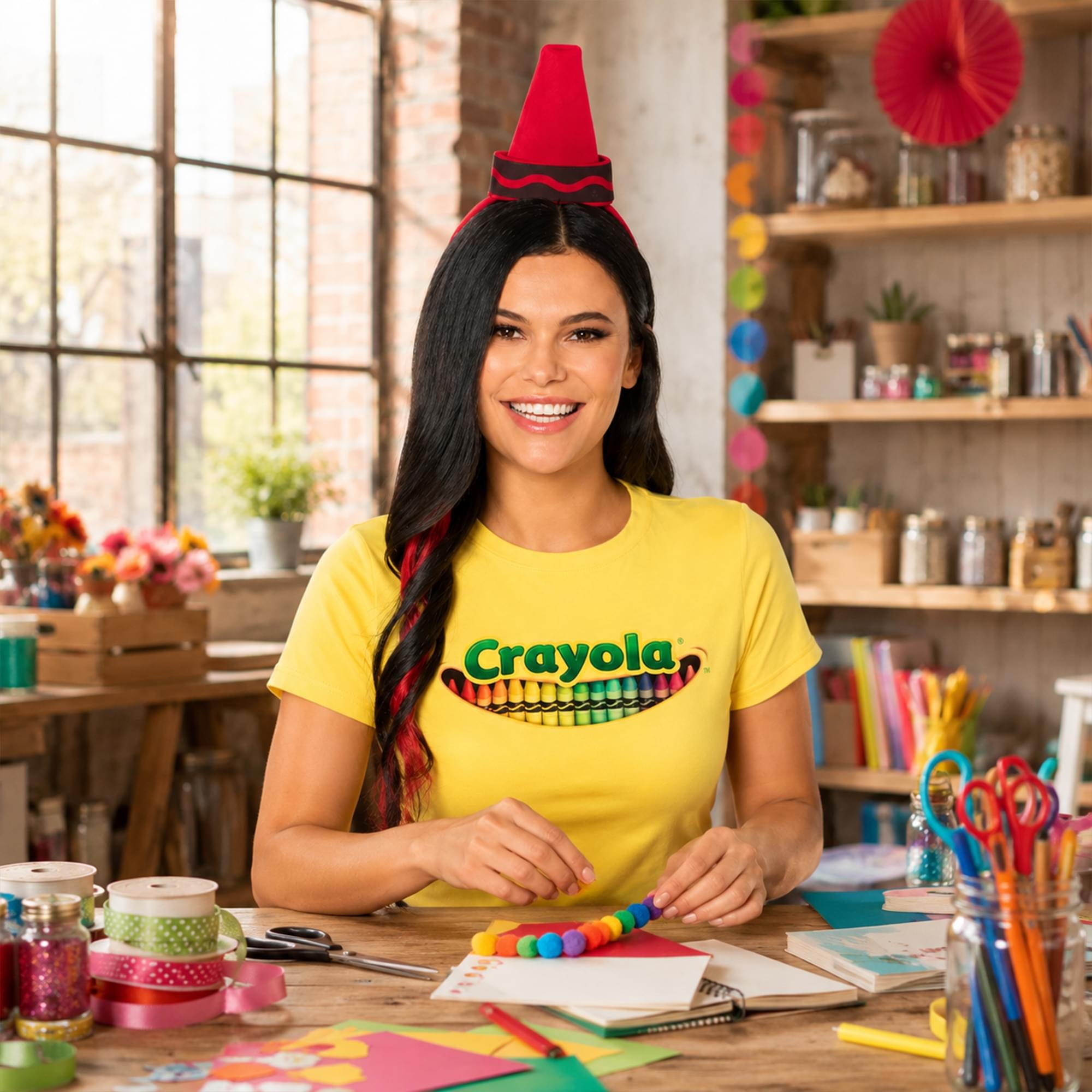 Crayola Crayon Red Headband and Patch Costume Kit | One Size Fits Most