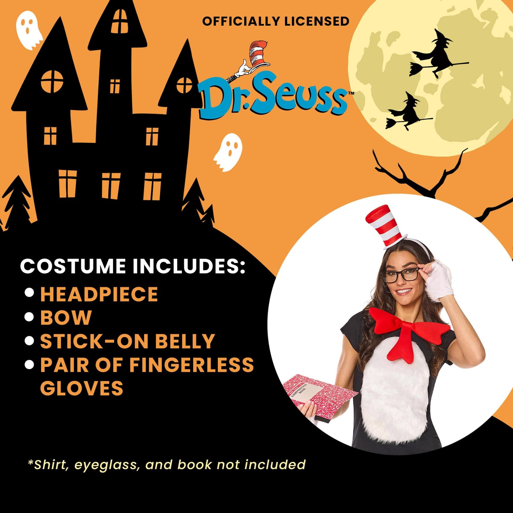 Dr Seuss Cat In The Hat Quik Change™ Adult Costume Kit |One Size