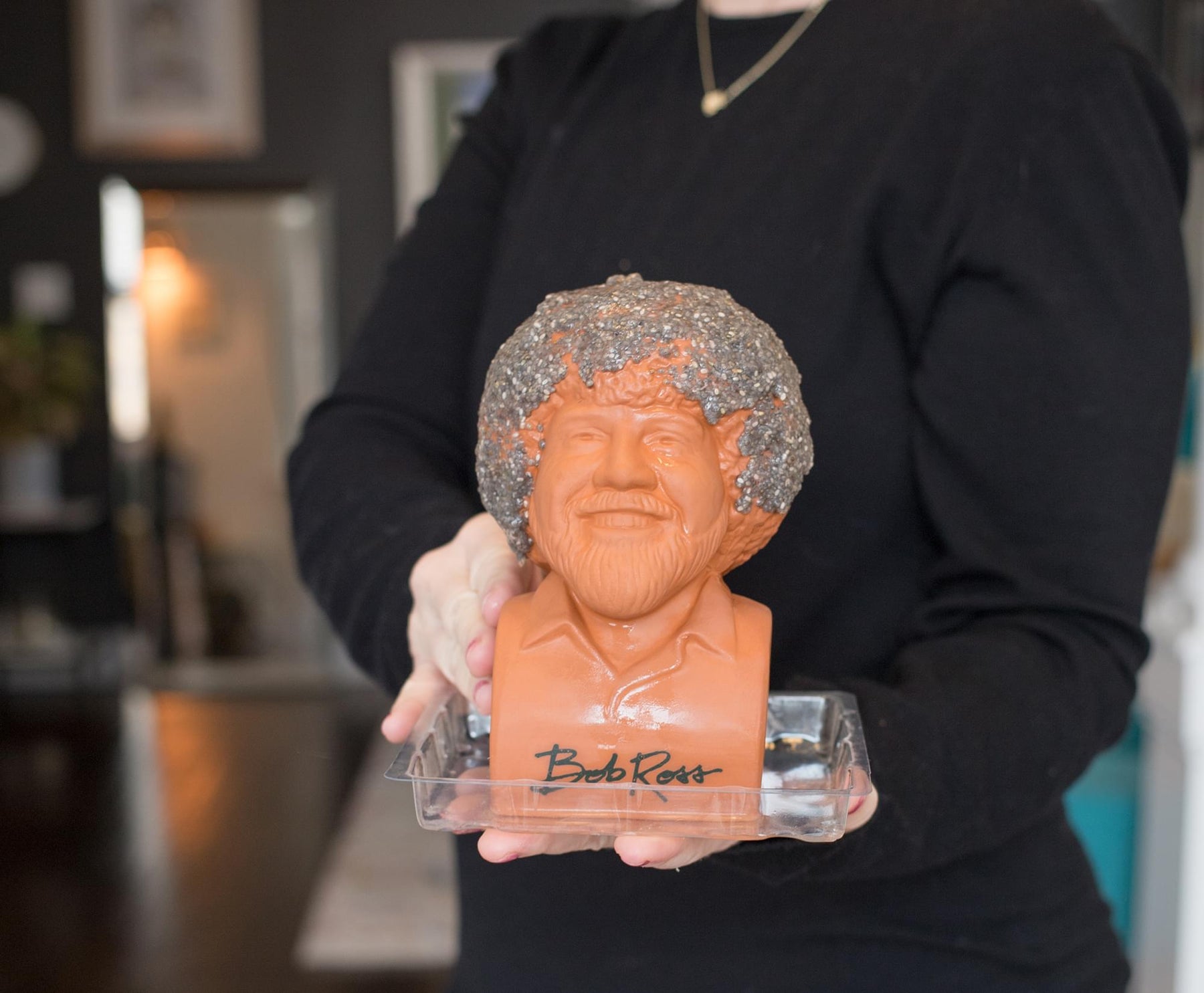 bob ross plant pot Bob Ross Chia Pet