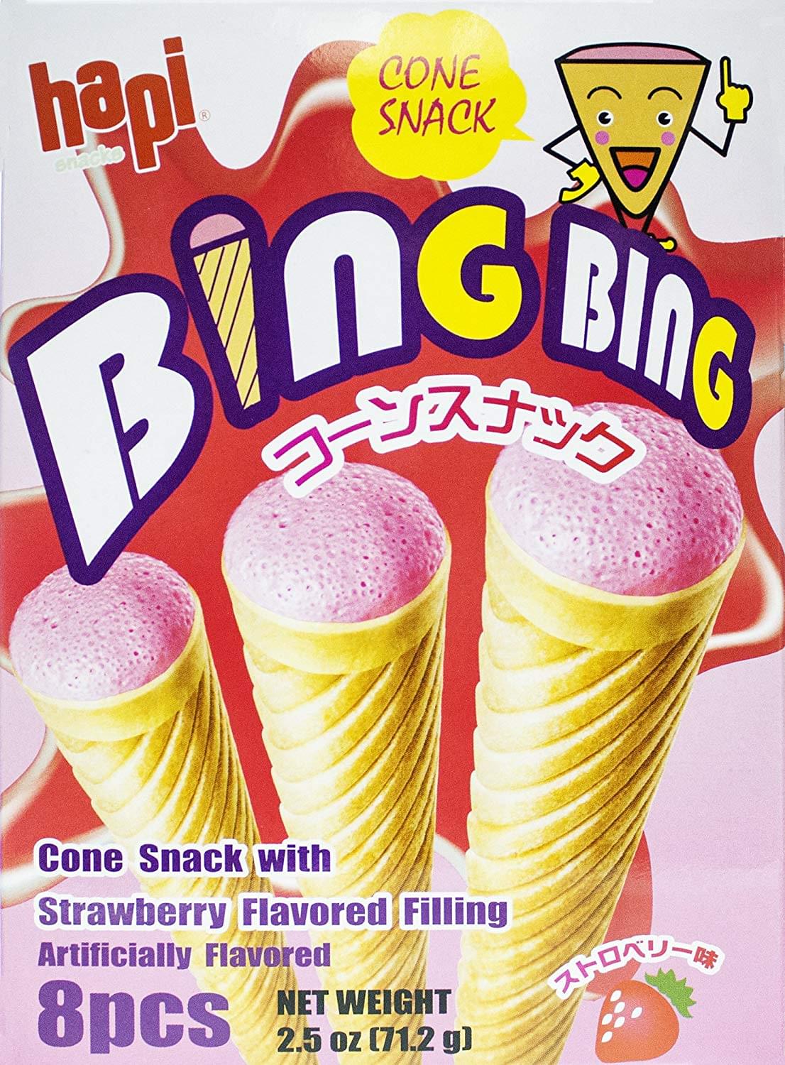 Hapi Bing Bing 2.51oz Crispy Cone Snack | Strawberry
