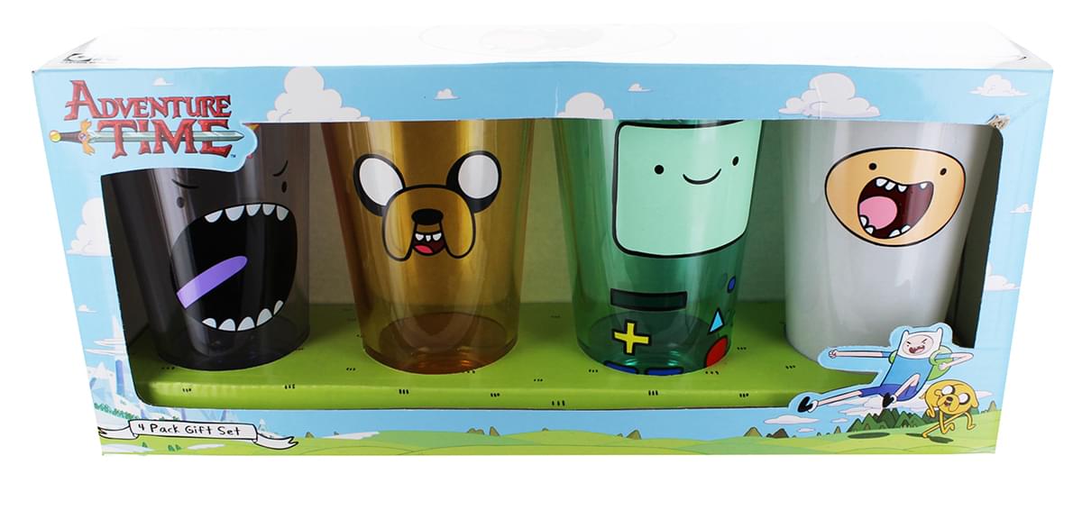 Adventure Time Faces 16oz Pint Glass 4-Pack