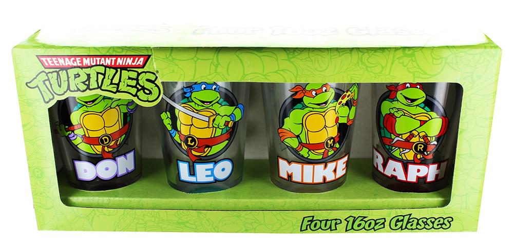 Teenage Mutant Ninja Turtles Names Pint Glass Set Of 4