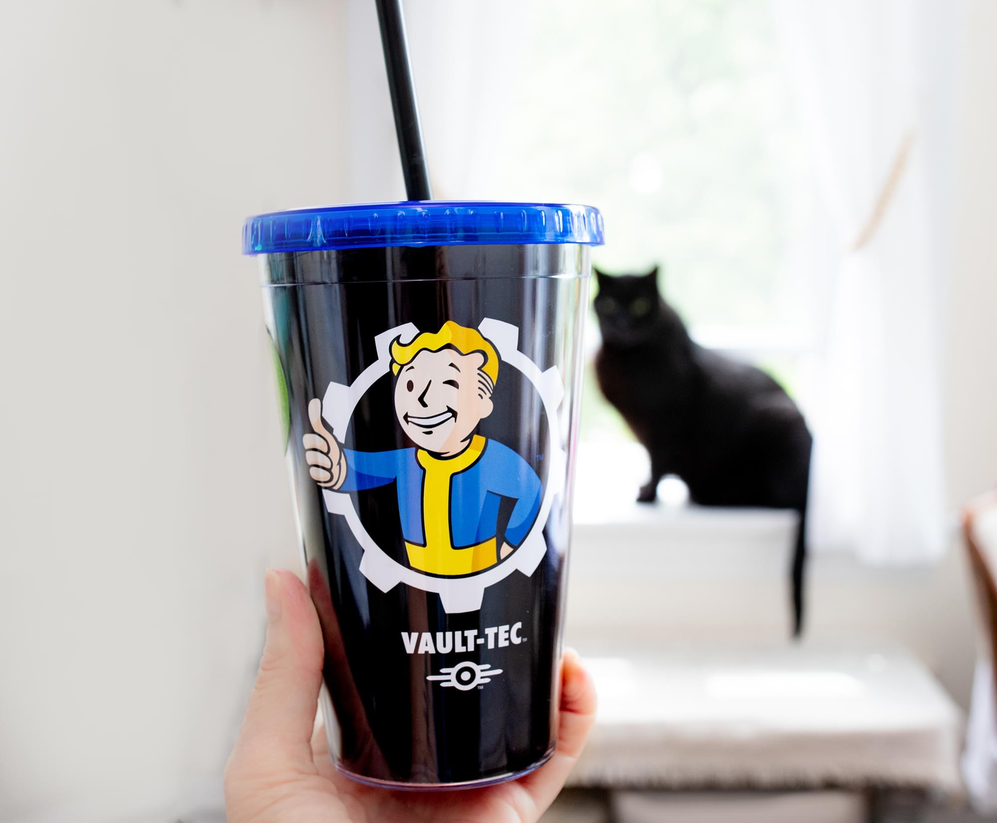 Fallout "Welcome Home" Vault-Tec Carnival Cup With Straw | Holds 18 Ounces