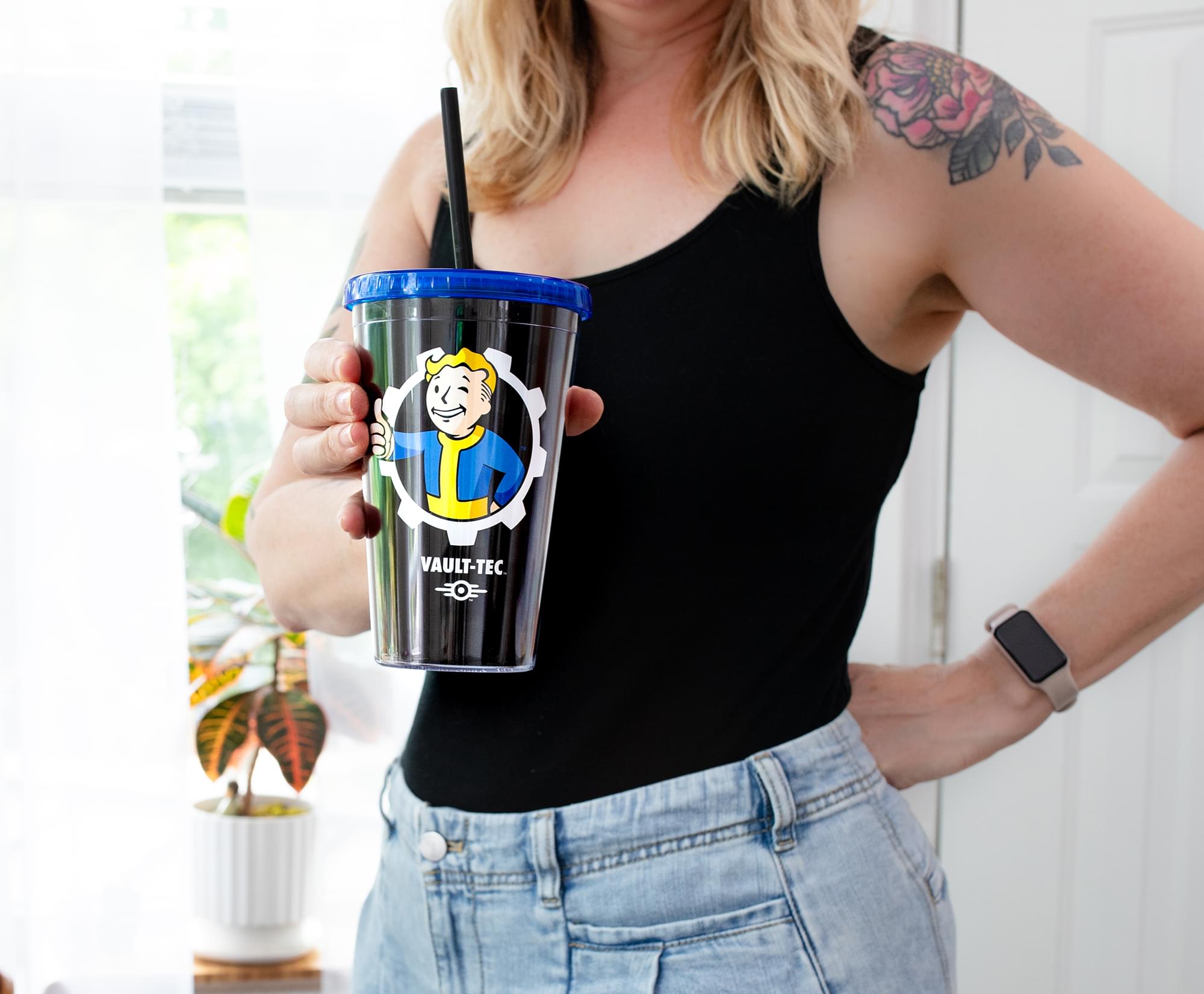 Fallout "Welcome Home" Vault-Tec Carnival Cup With Straw | Holds 18 Ounces