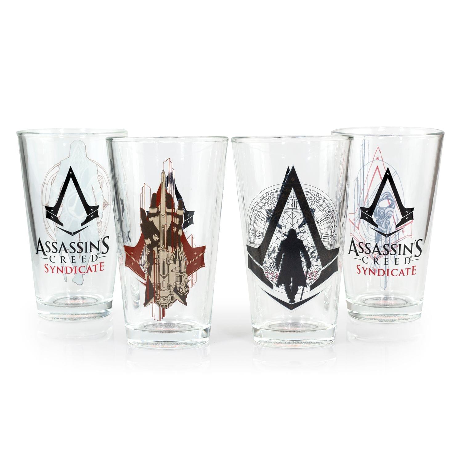 OFFICIAL Assassin's Creed Syndicate Pint Glasses | Premium Set | 16 oz. Set of 4