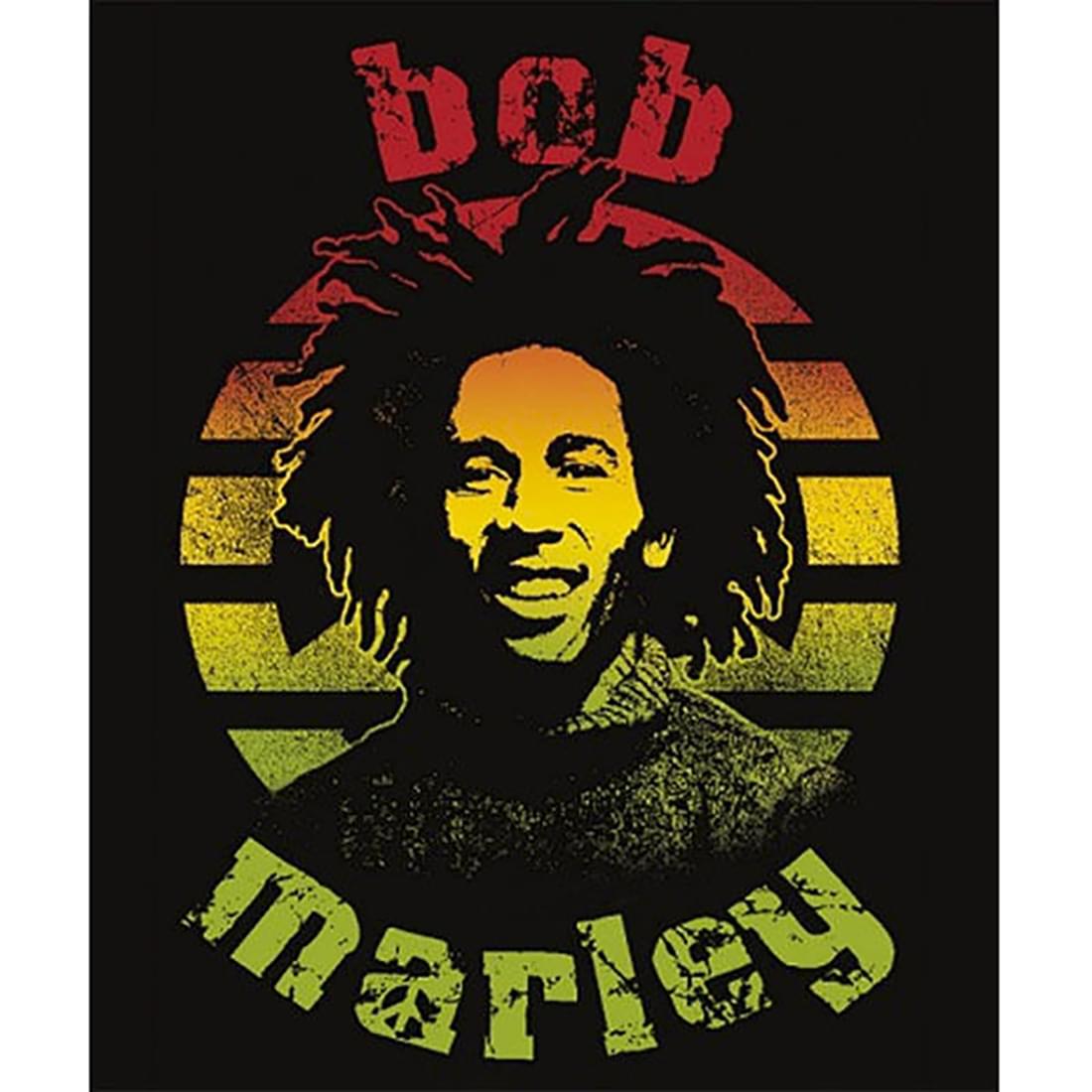 Bob Marley Circle Lightweight Fleece Throw Blanket | 45 x 60 Inches
