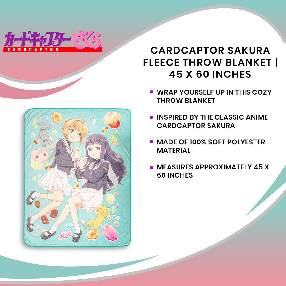 Cardcaptor Sakura Fleece Throw Blanket | 45 x 60 Inches