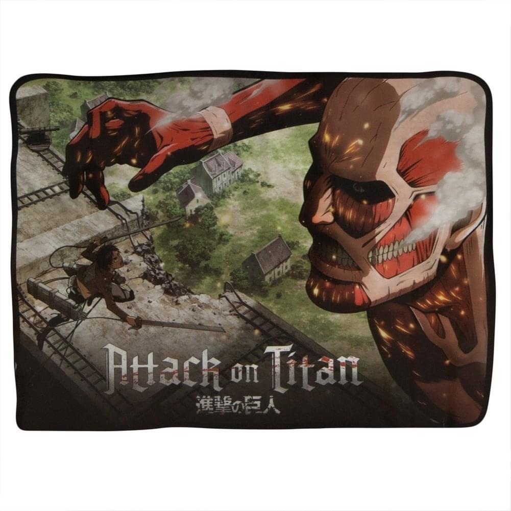 Attack on Titan Colossal Titan Wall Fleece Throw Blanket