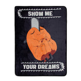 Chainsaw Man Pochita "Show Me Your Dreams" Fleece Throw Blanket | 45 x 60 Inches