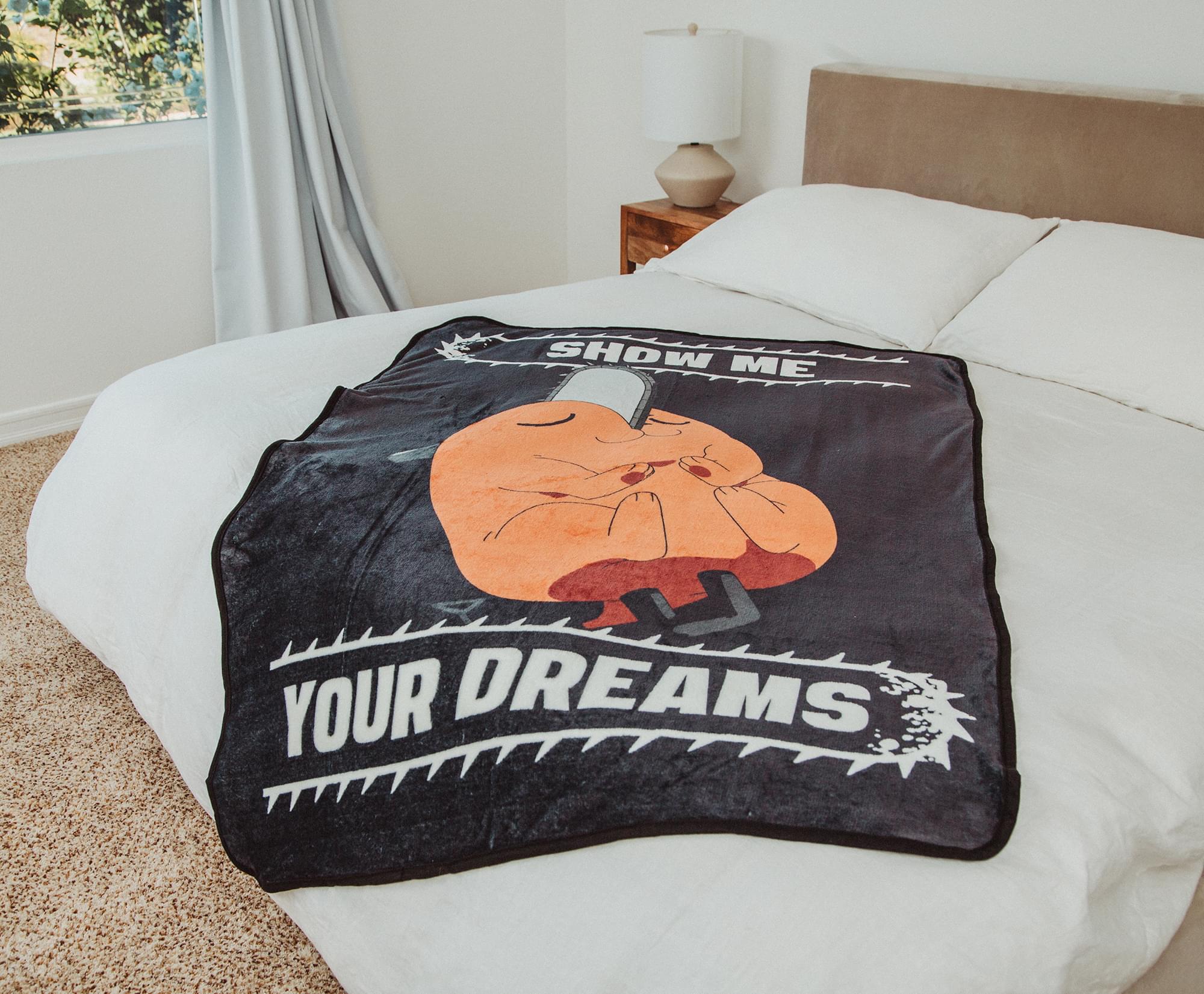 Chainsaw Man Pochita "Show Me Your Dreams" Fleece Throw Blanket | 45 x 60 Inches