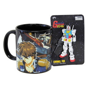 Gundam Wing Pilot 11oz Coffee Mug with Enamel Pin
