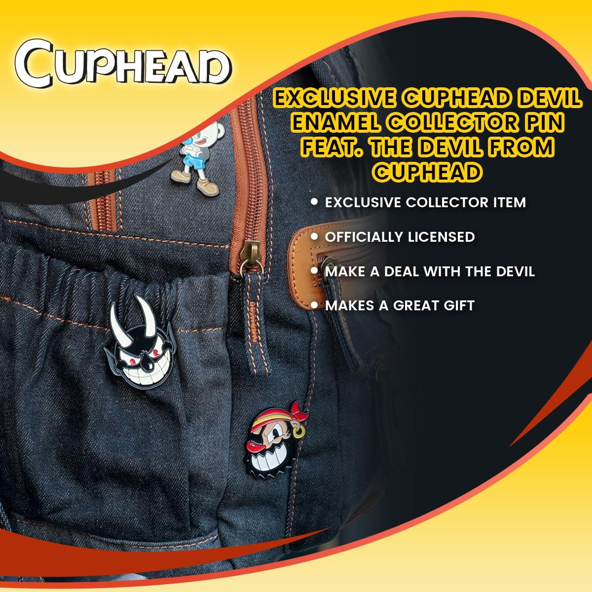 EXCLUSIVE Cuphead Devil Enamel Collector Pin | Feat. The Devil From Cuphead