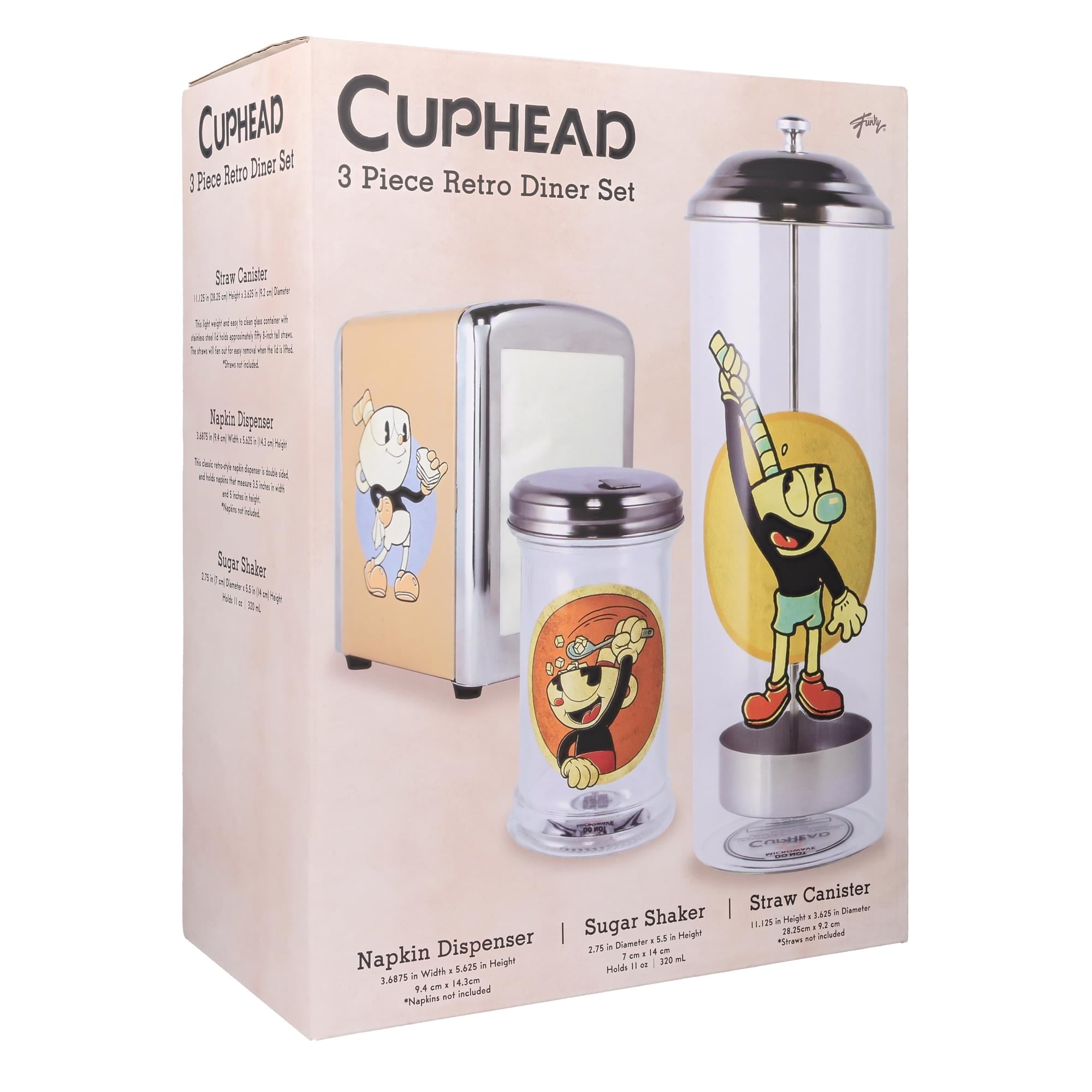 Cuphead Retro Diner Set - Napkin Dispenser/ Sugar Shaker/ Straw Canister