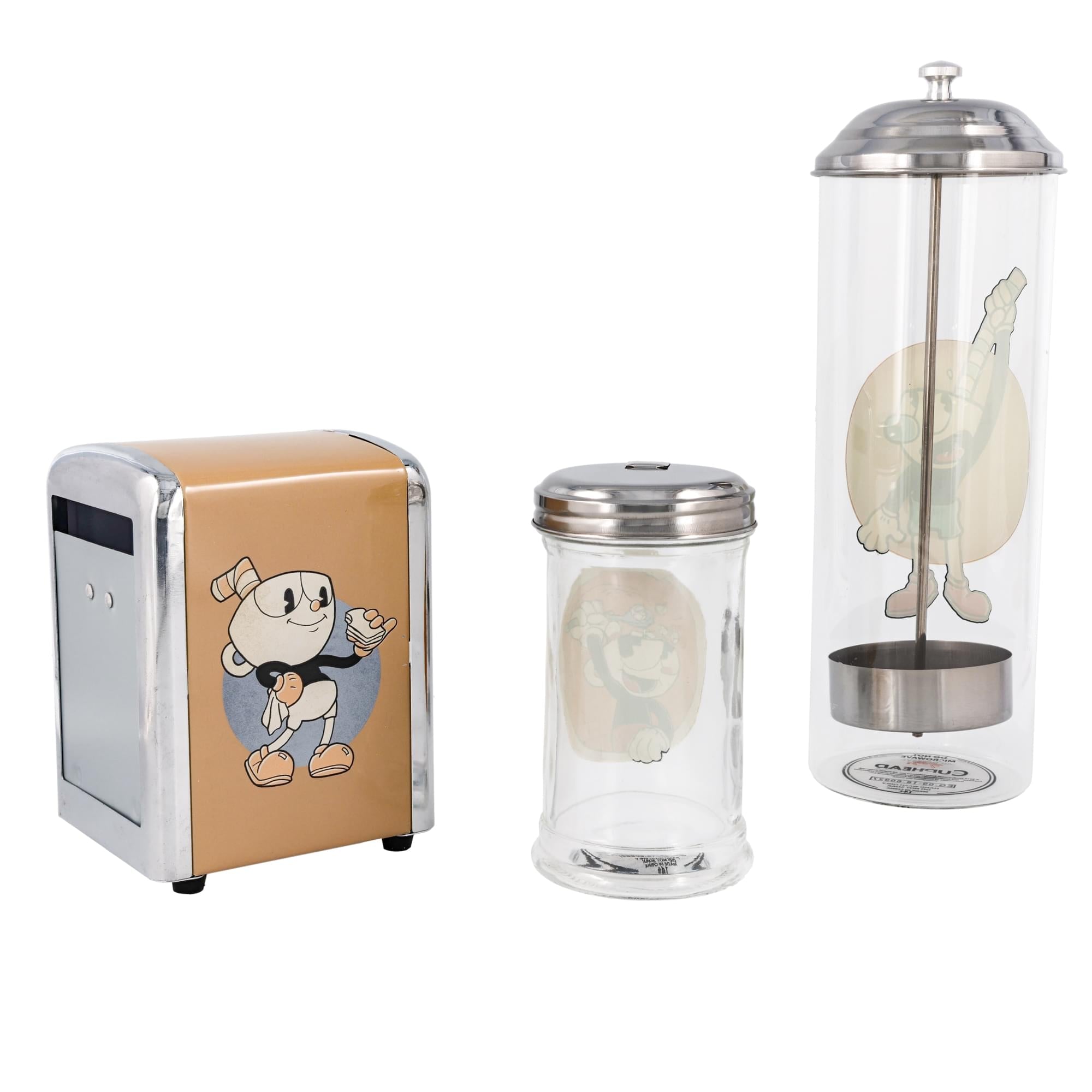 Cuphead Retro Diner Set - Napkin Dispenser/ Sugar Shaker/ Straw Canister