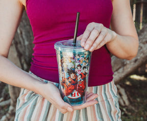 Dragon Ball Super Characters 16-Ounce Carnival Cup With Lid and Straw