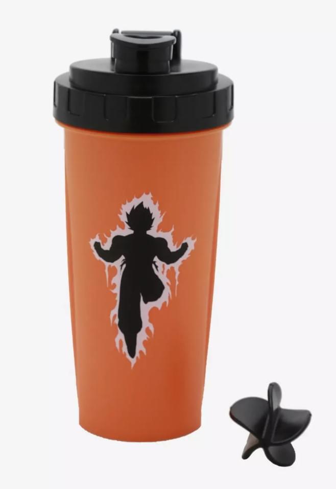 Just Funky Dragon Ballz Super Saiyan Goku Gym Shaker Bottle, Orange