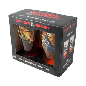Dungeons & Dragons "Fail" and "Crit" 16oz Pint Glass Set of 2