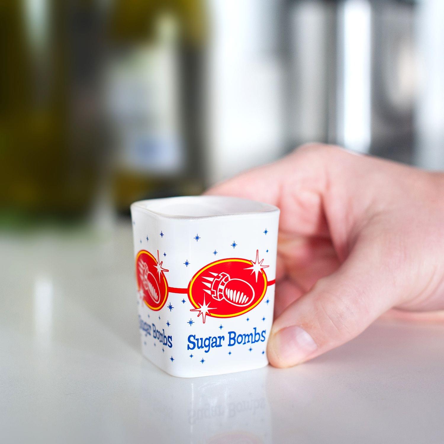 Fallout Sugar Bombs Breakfast Cereal Square Shot Glass | 2 Ounce Shot Glass