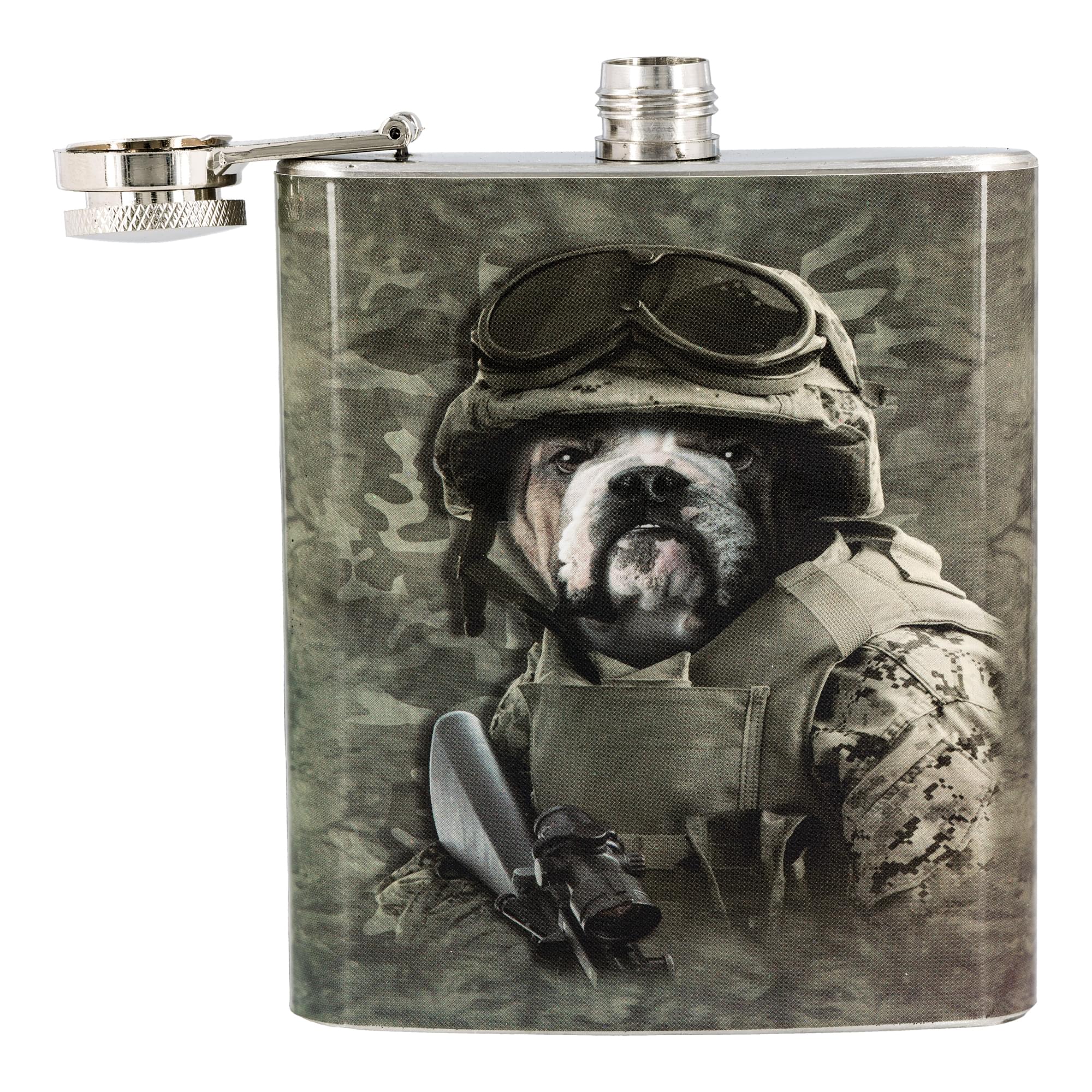 Combat Bulldog Sam 7oz Stainless Steel Flask