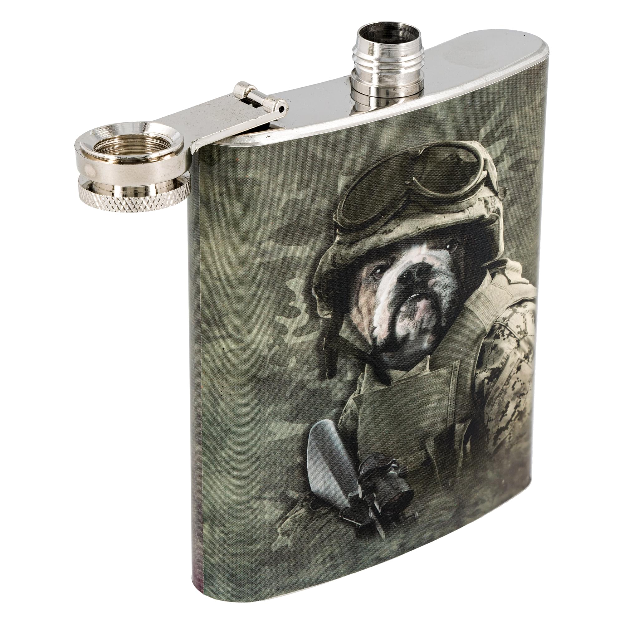 Combat Bulldog Sam 7oz Stainless Steel Flask