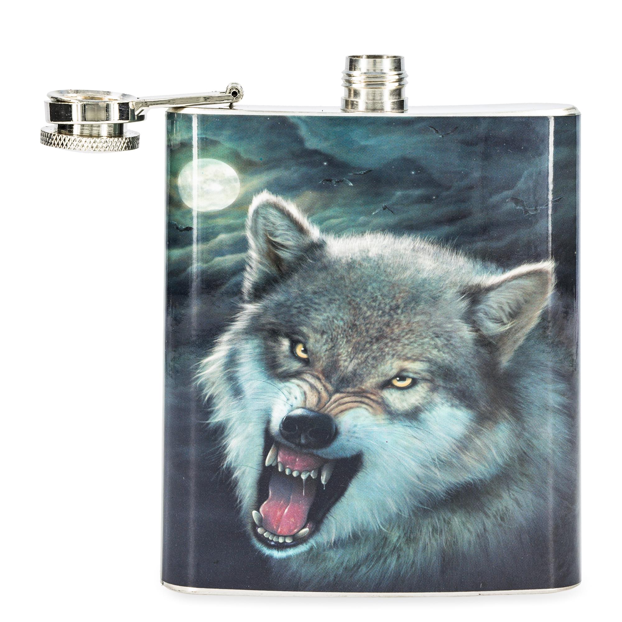 Growling Wolf 7oz Flask