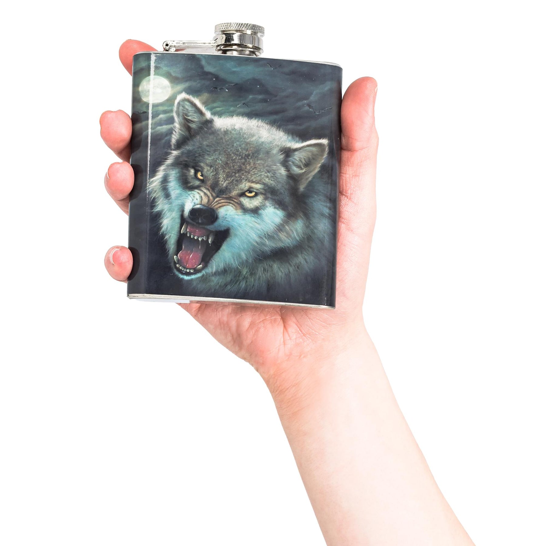 Growling Wolf 7oz Flask