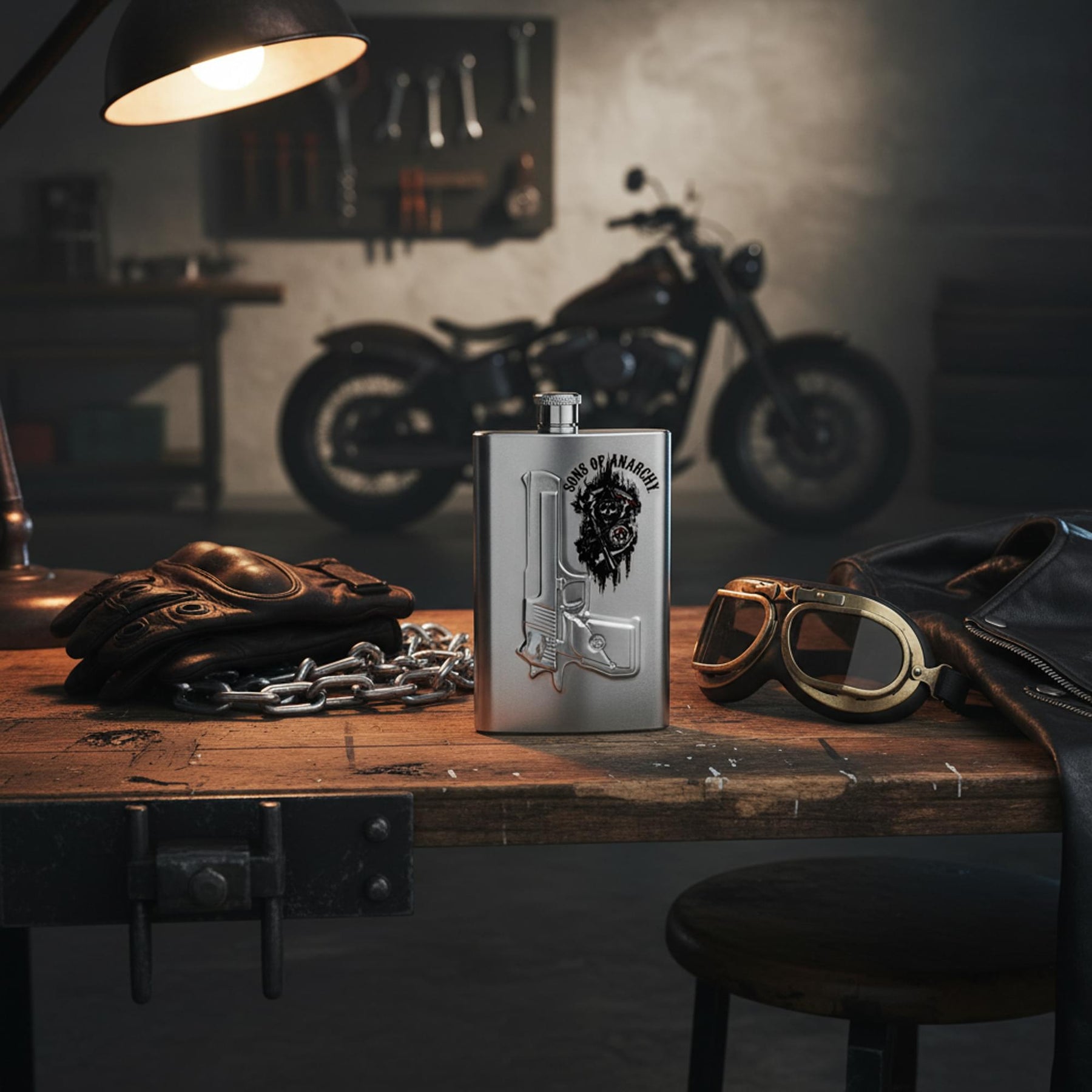 Sons of Anarchy Gun Logo 6 oz. Flask