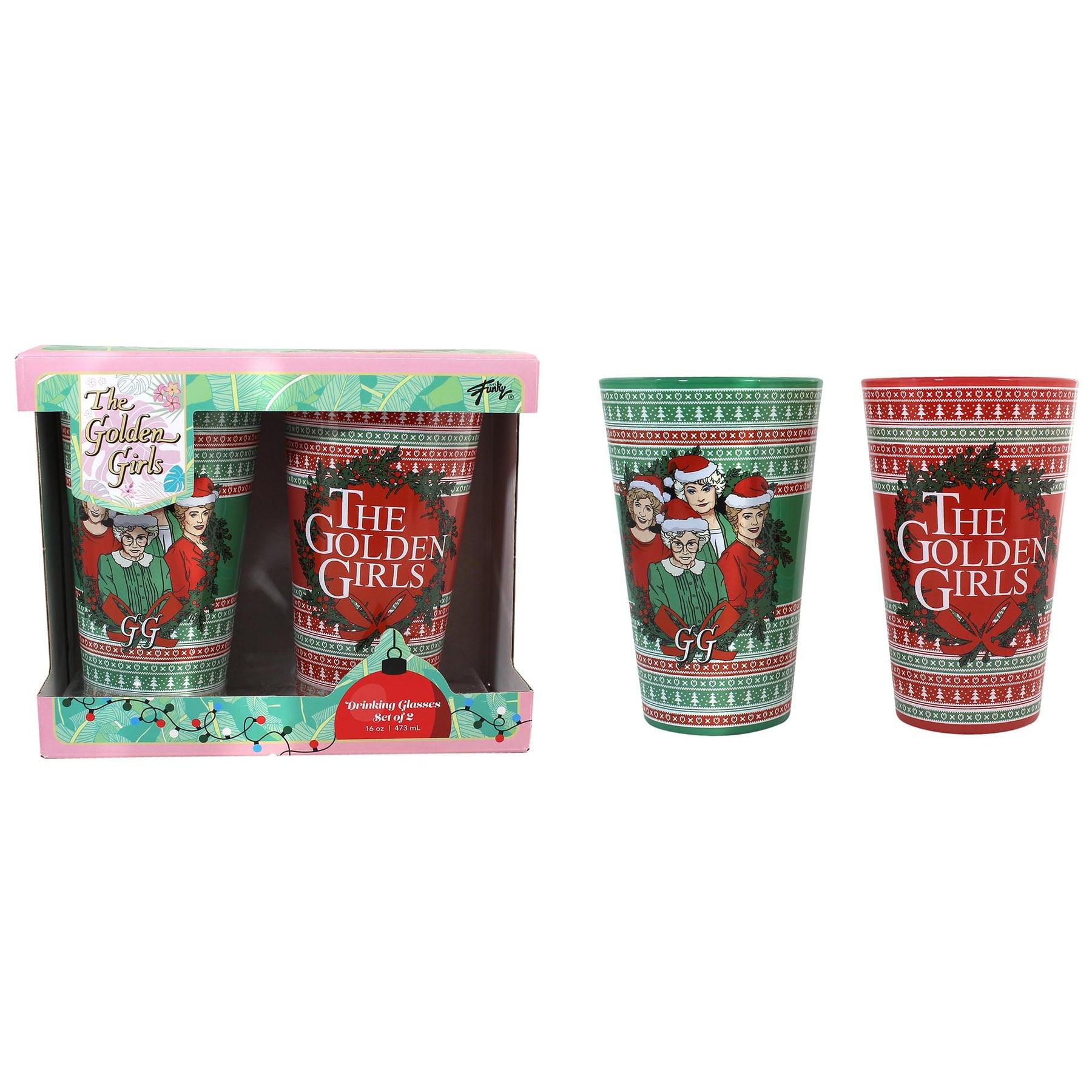 The Golden Girls Holiday 16oz Pint Glasses | Set of 2