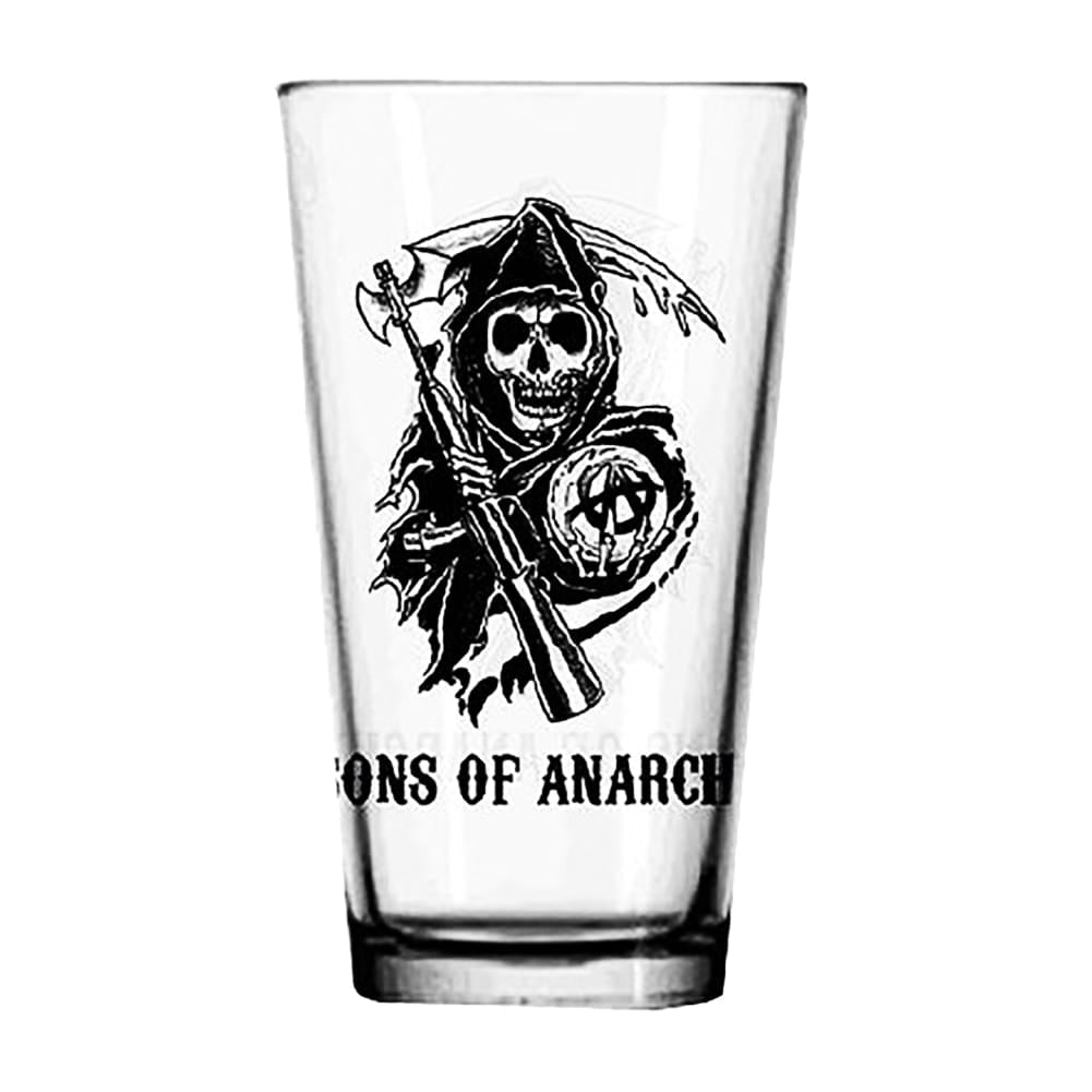 Sons of Anarchy Logo Clear Pint Glass