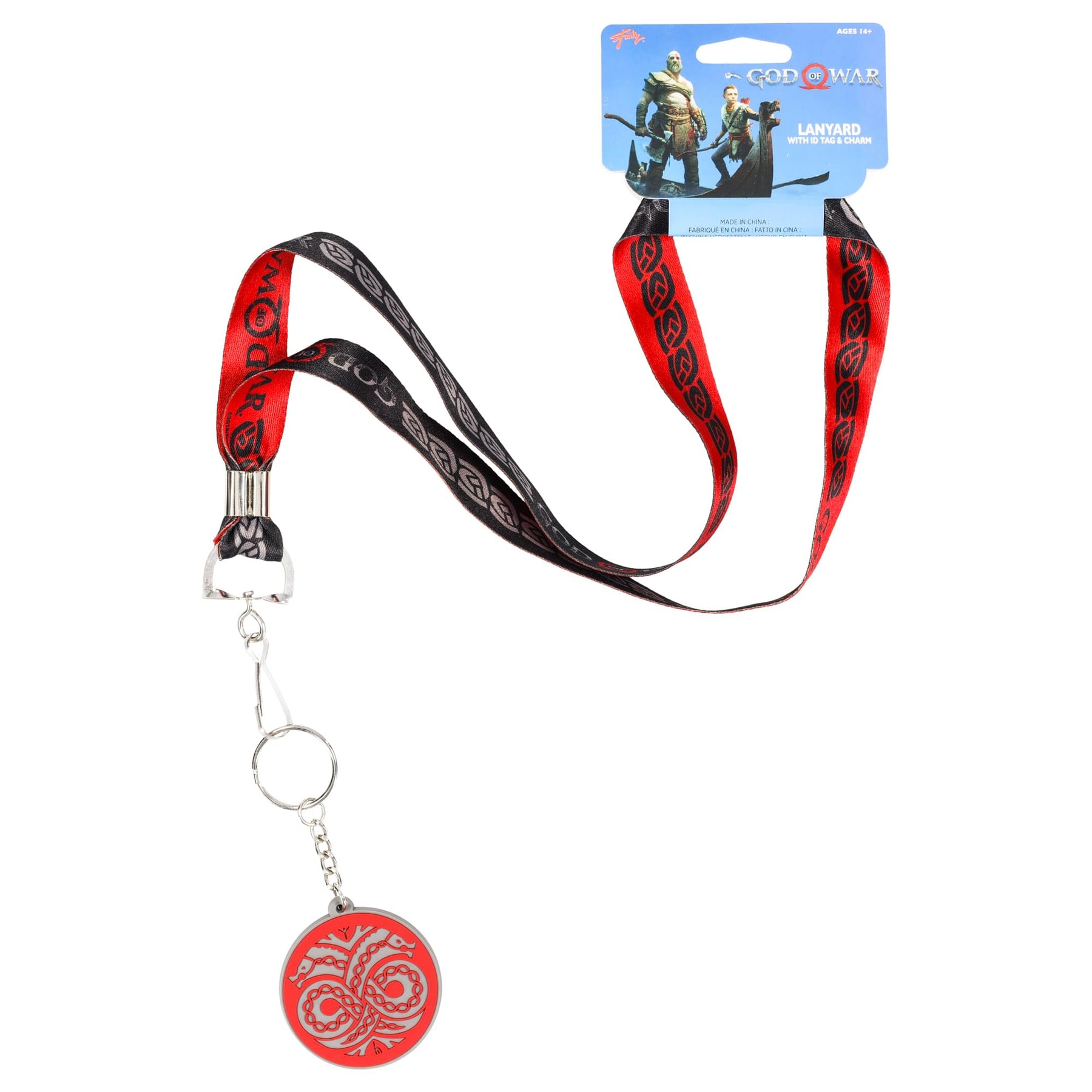 God of War 2018 Logo Lanyard with ID Tag and Charm