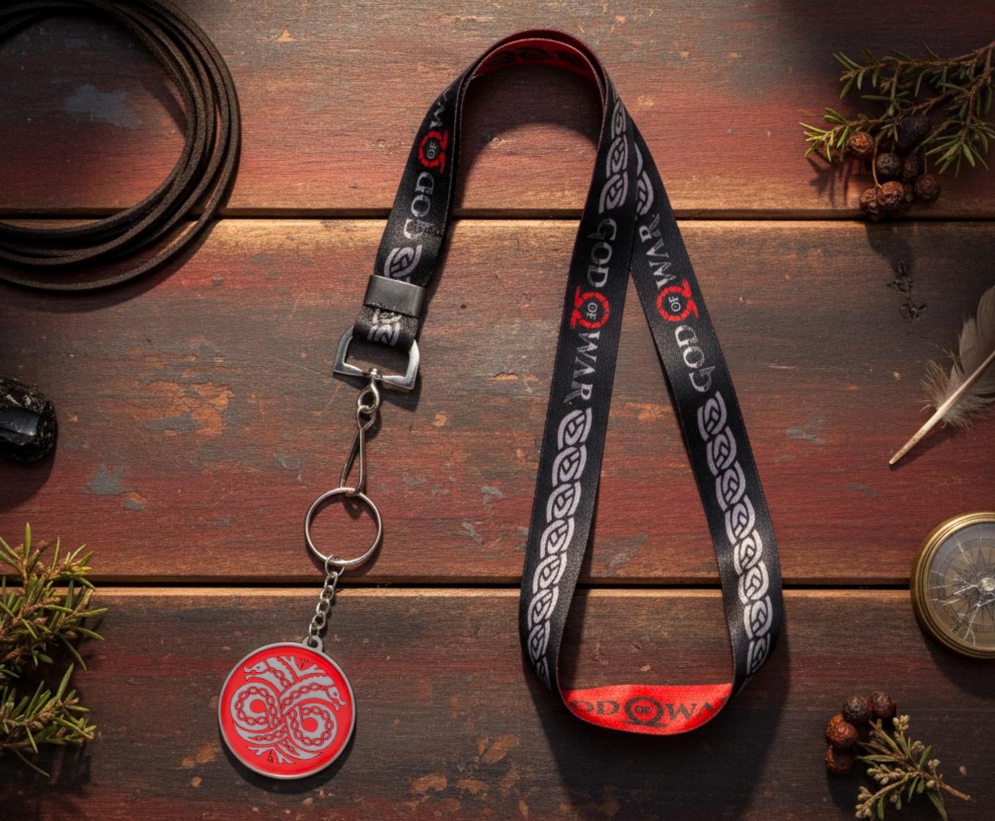God of War 2018 Logo Lanyard with ID Tag and Charm