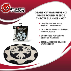 Gears of War Phoenix Omen Round Fleece Throw Blanket - 60”