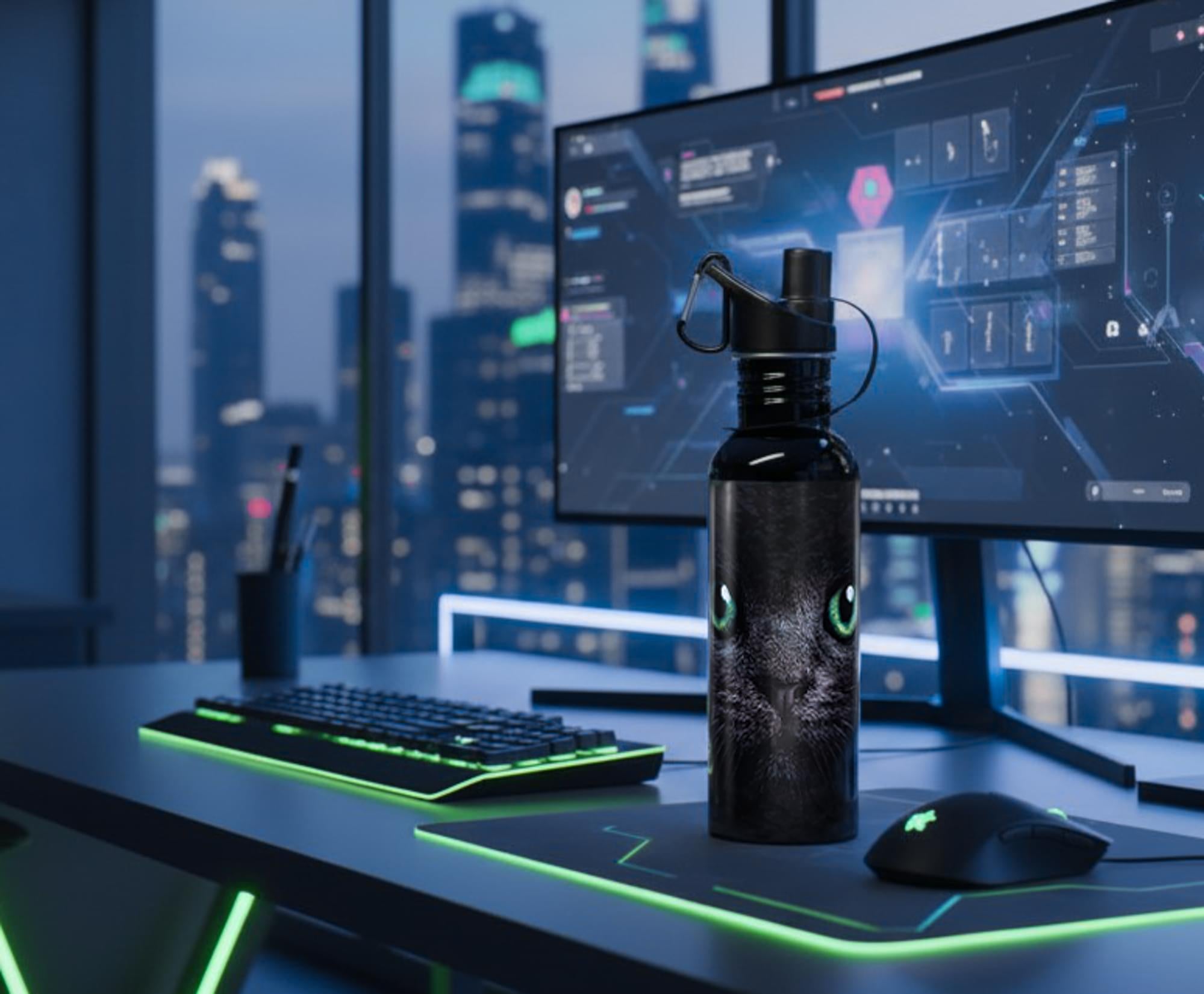 Black Cat Water Bottle