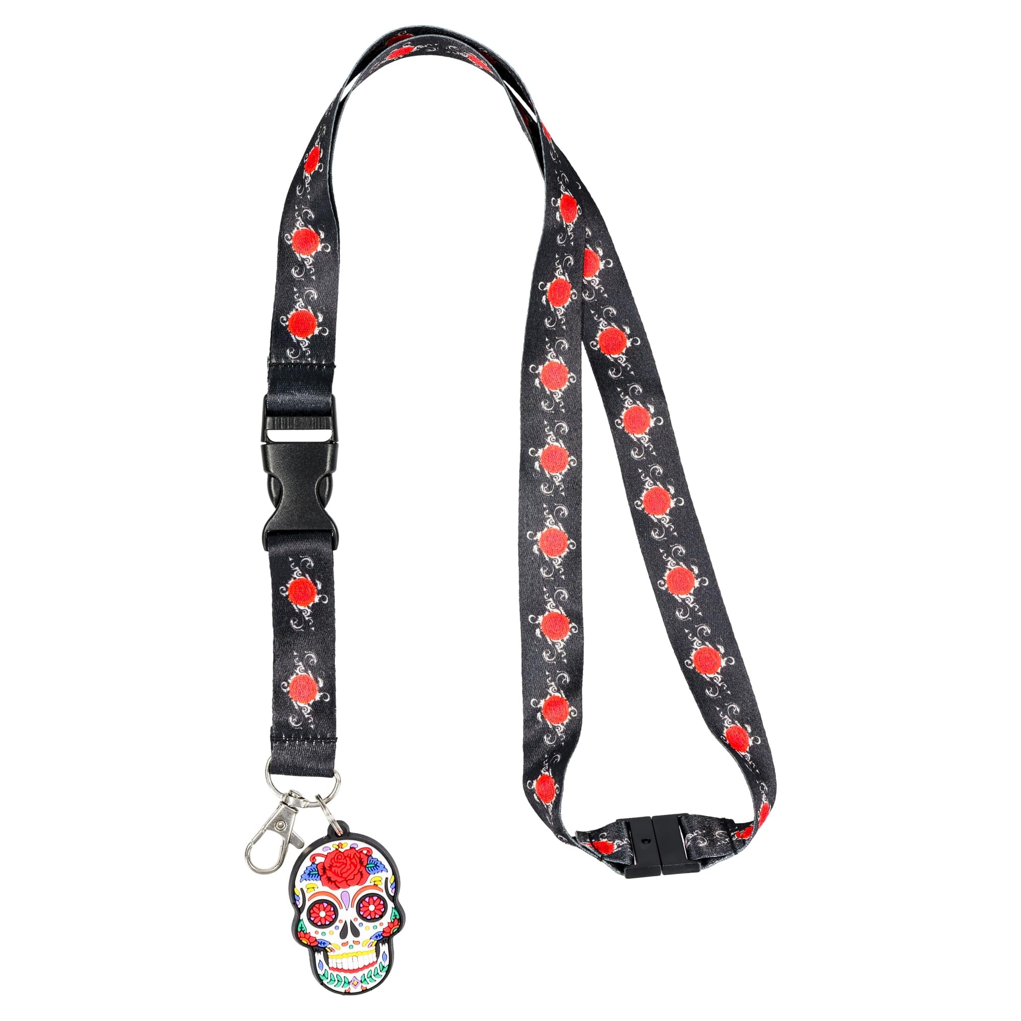 Day of the Dead Sugar Skull Charm Lanyard
