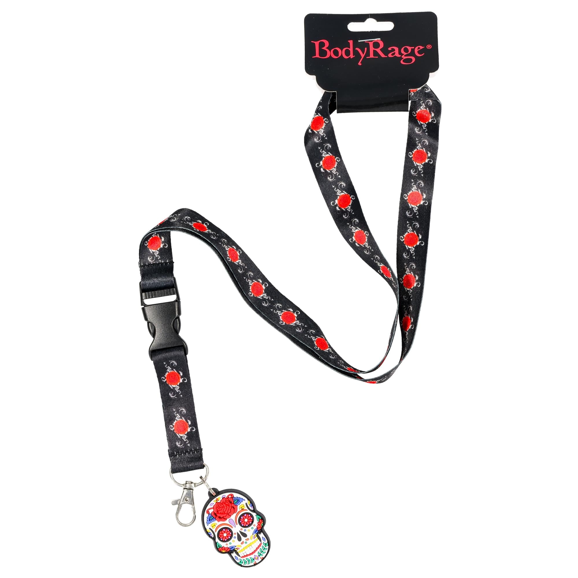 Day of the Dead Sugar Skull Charm Lanyard