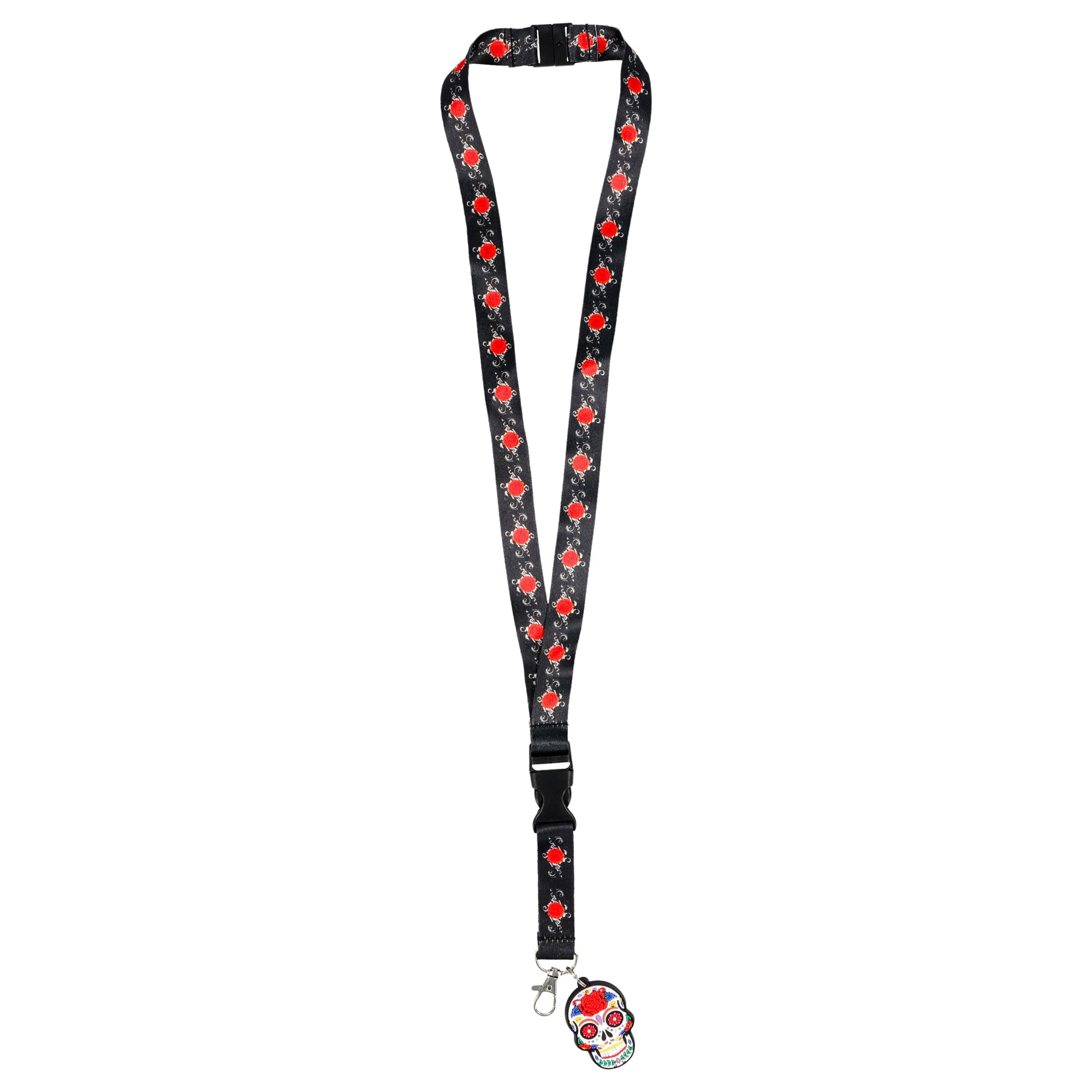 Day of the Dead Sugar Skull Charm Lanyard