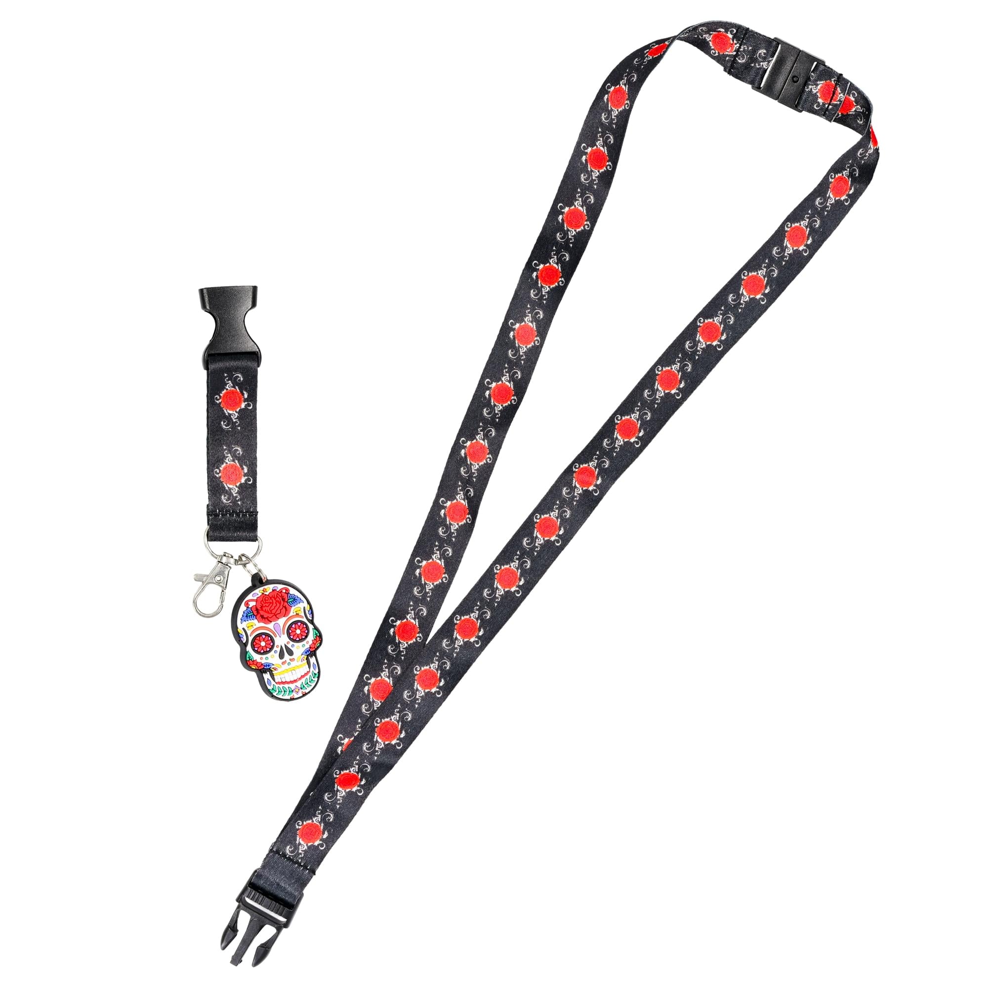 Day of the Dead Sugar Skull Charm Lanyard