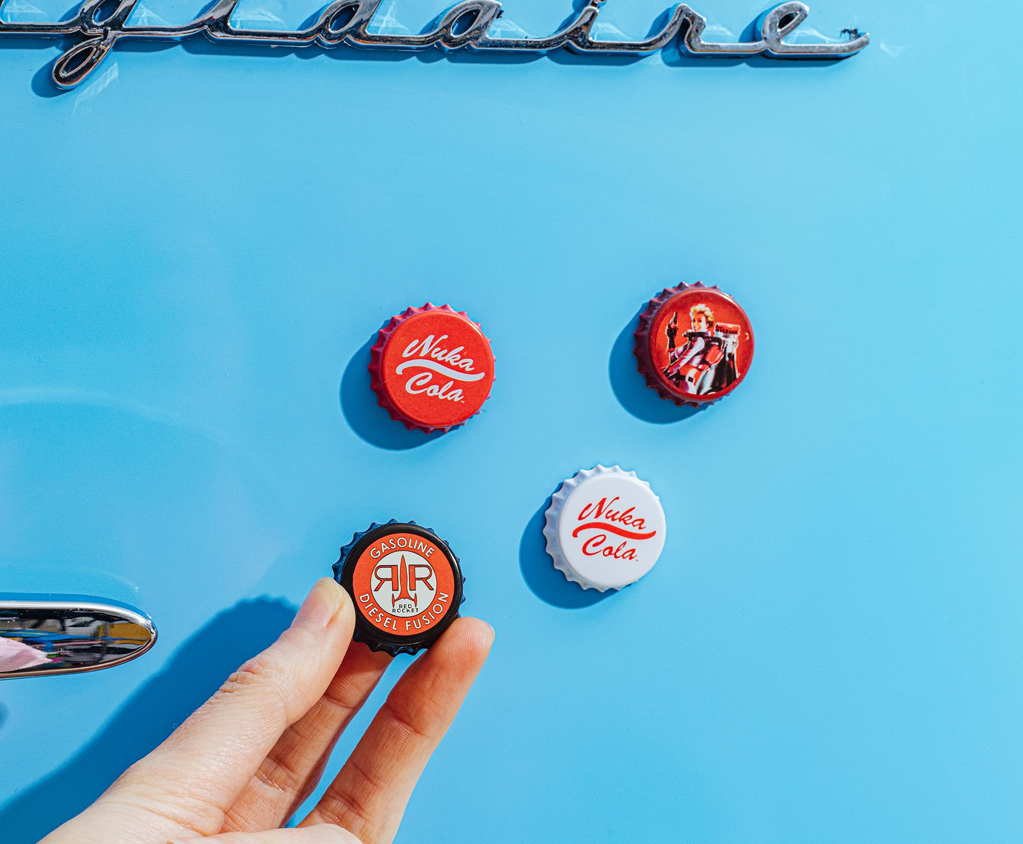 Fallout Nuka-Cola Bottle Cap Magnets | Set of 4