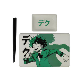 My Hero Academia Deku Sushi Plate Set | Sushi Plate, Soy Sauce Dish, & Chopsticks