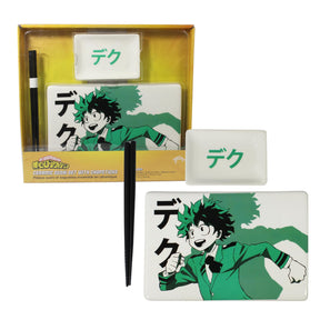 My Hero Academia Deku Sushi Plate Set | Sushi Plate, Soy Sauce Dish, & Chopsticks