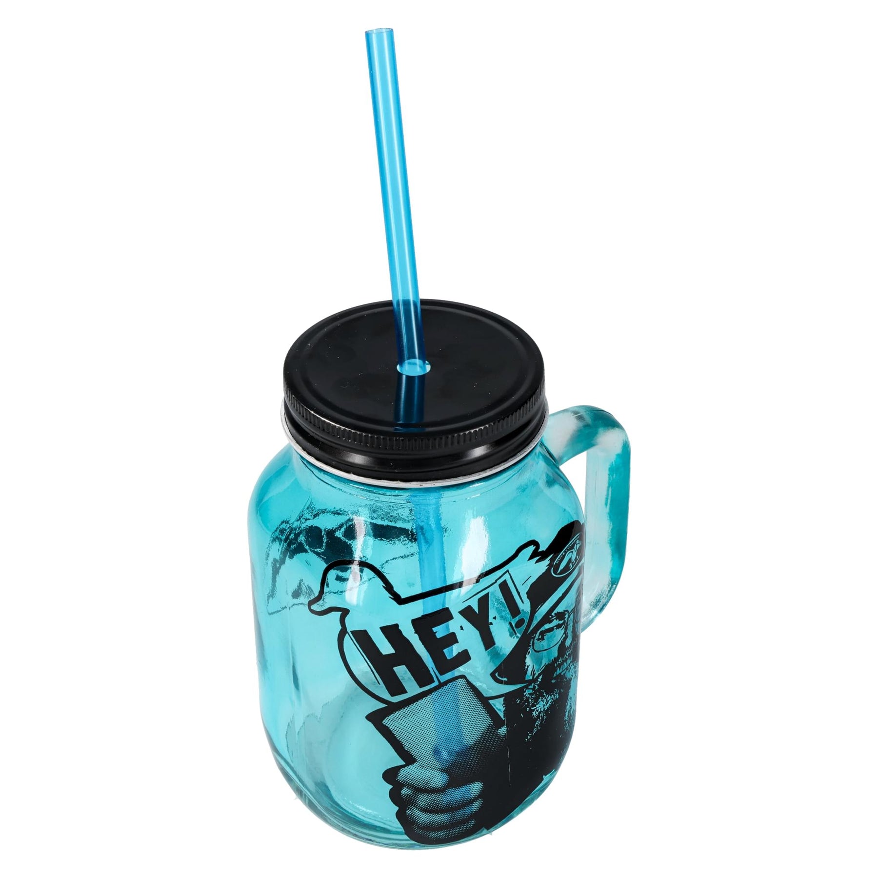 Duck Commander Si Hey 16oz Blue Mason Jar Mug w/ Straw