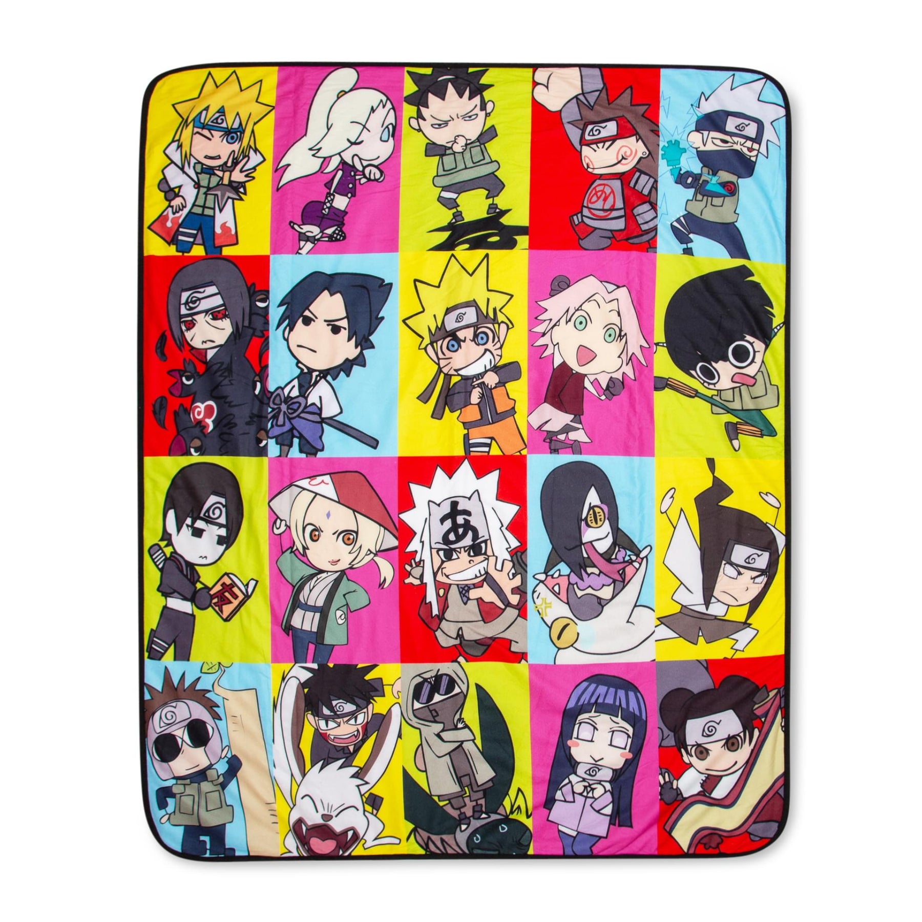 Naruto Character Collage Fleece Throw Blanket With Sherpa Backing | 50 x 60 Inch
