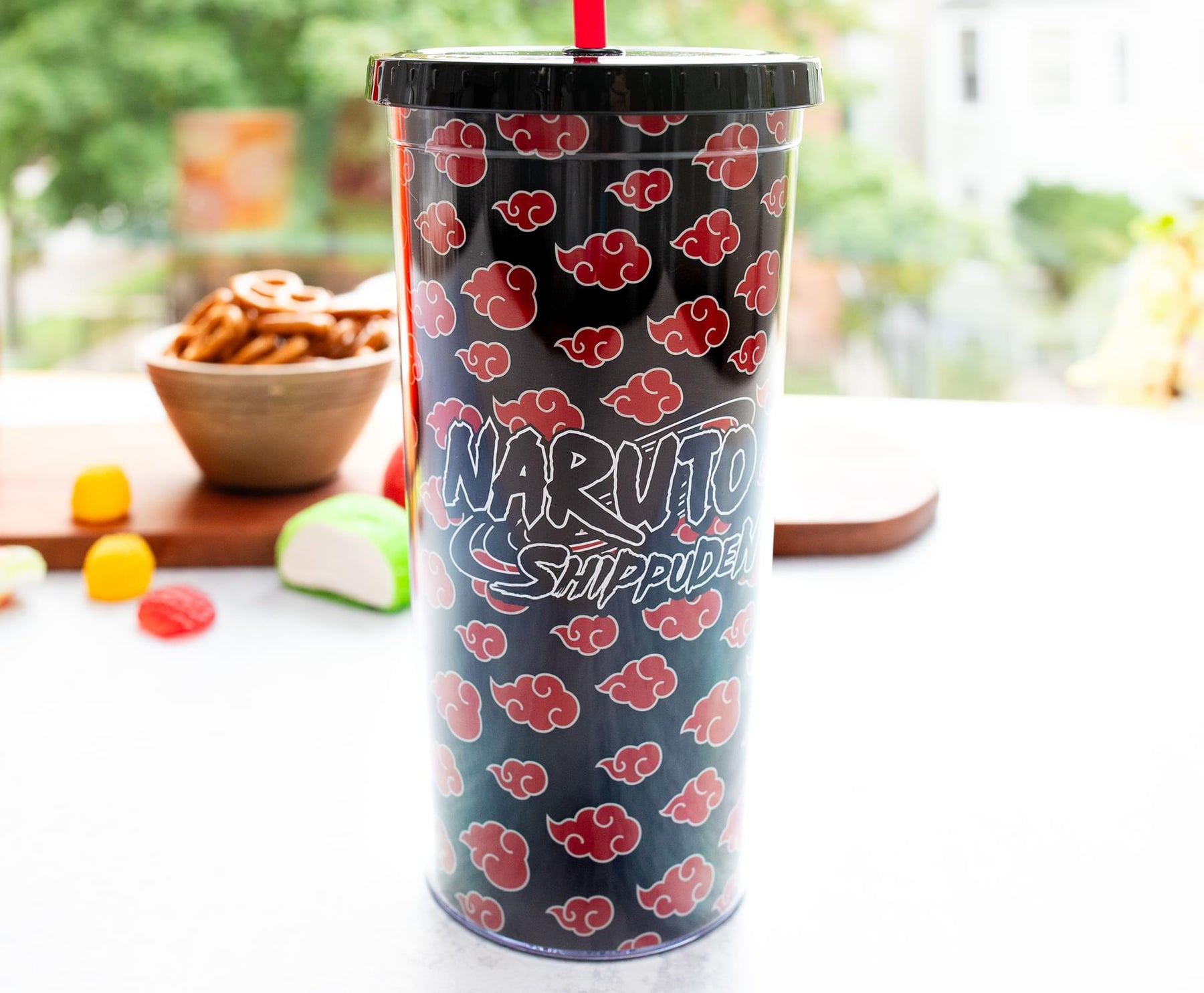 Naruto Shippuden Akatsuki 20-Ounce Carnival Cup With Lid and Straw