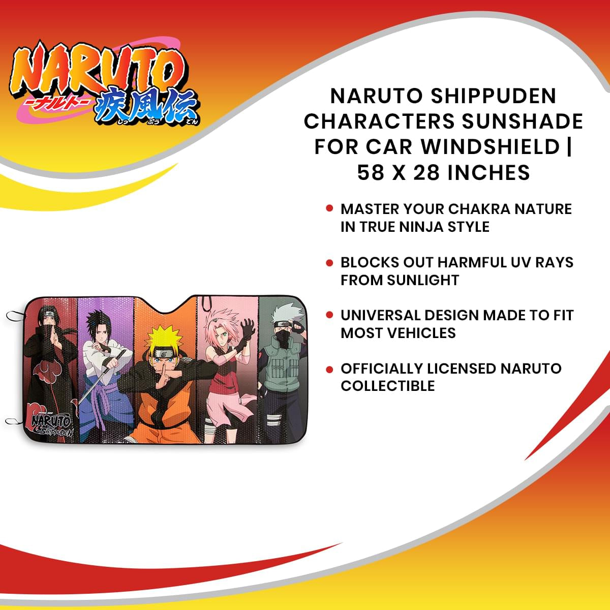 Naruto Shippuden Characters Car Sunshade