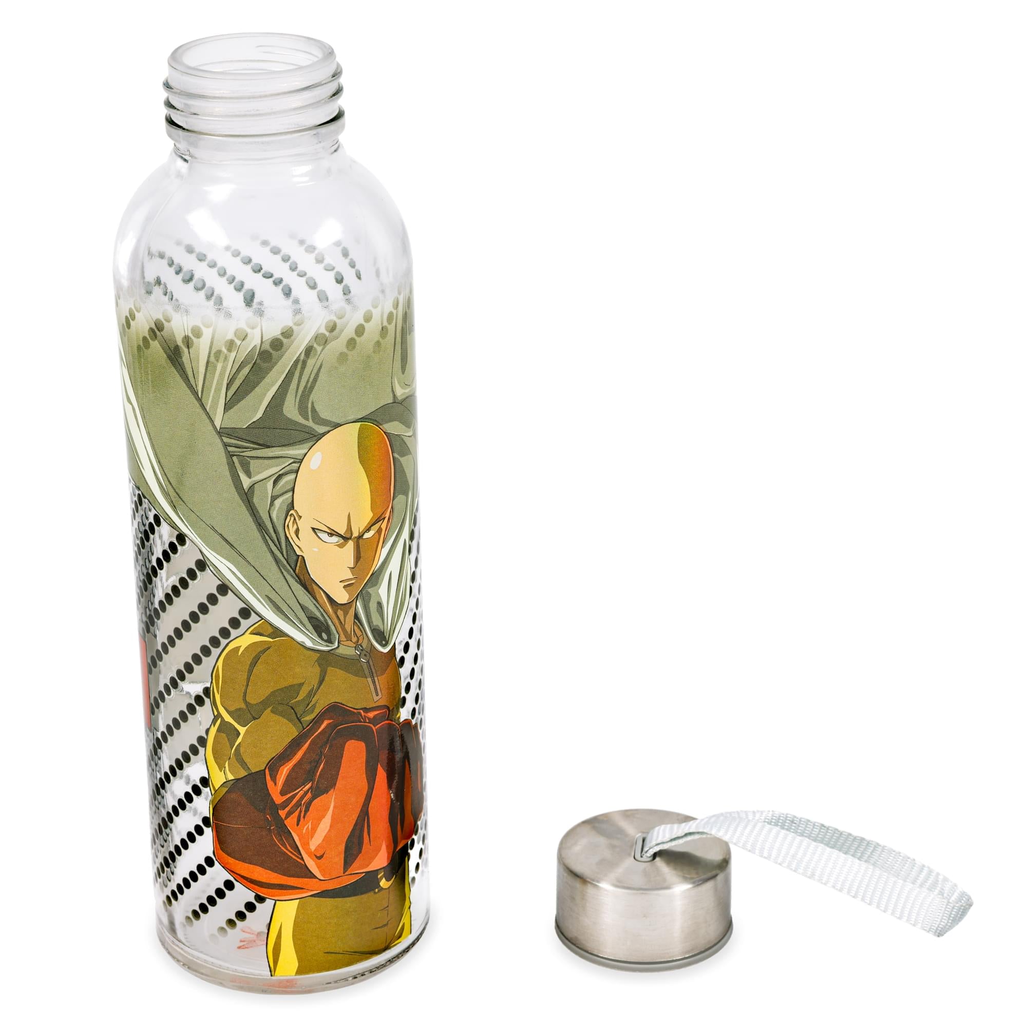 One Punch Man 18oz Glass Water Bottle
