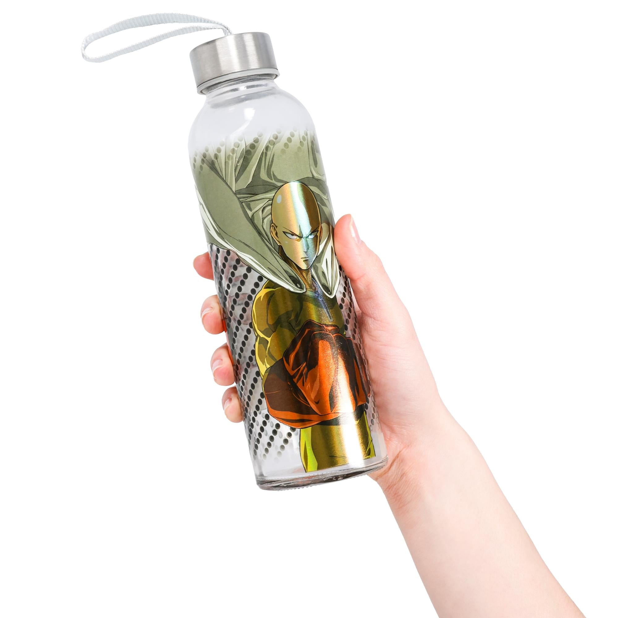 One Punch Man 18oz Glass Water Bottle