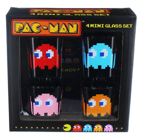 Pacman Square Molded Shot Glasses Set of 4