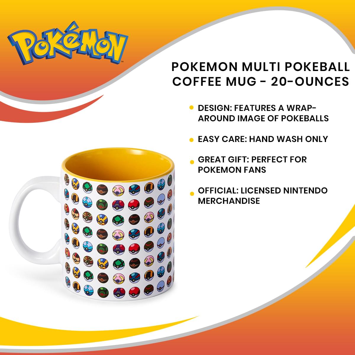 Pokemon Multi Pokeball Coffee Mug - 20-Ounces
