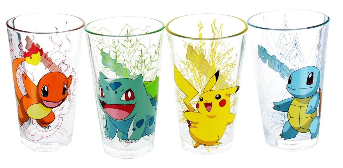 Pokemon 16oz Character Pint Glasses, Set of 4