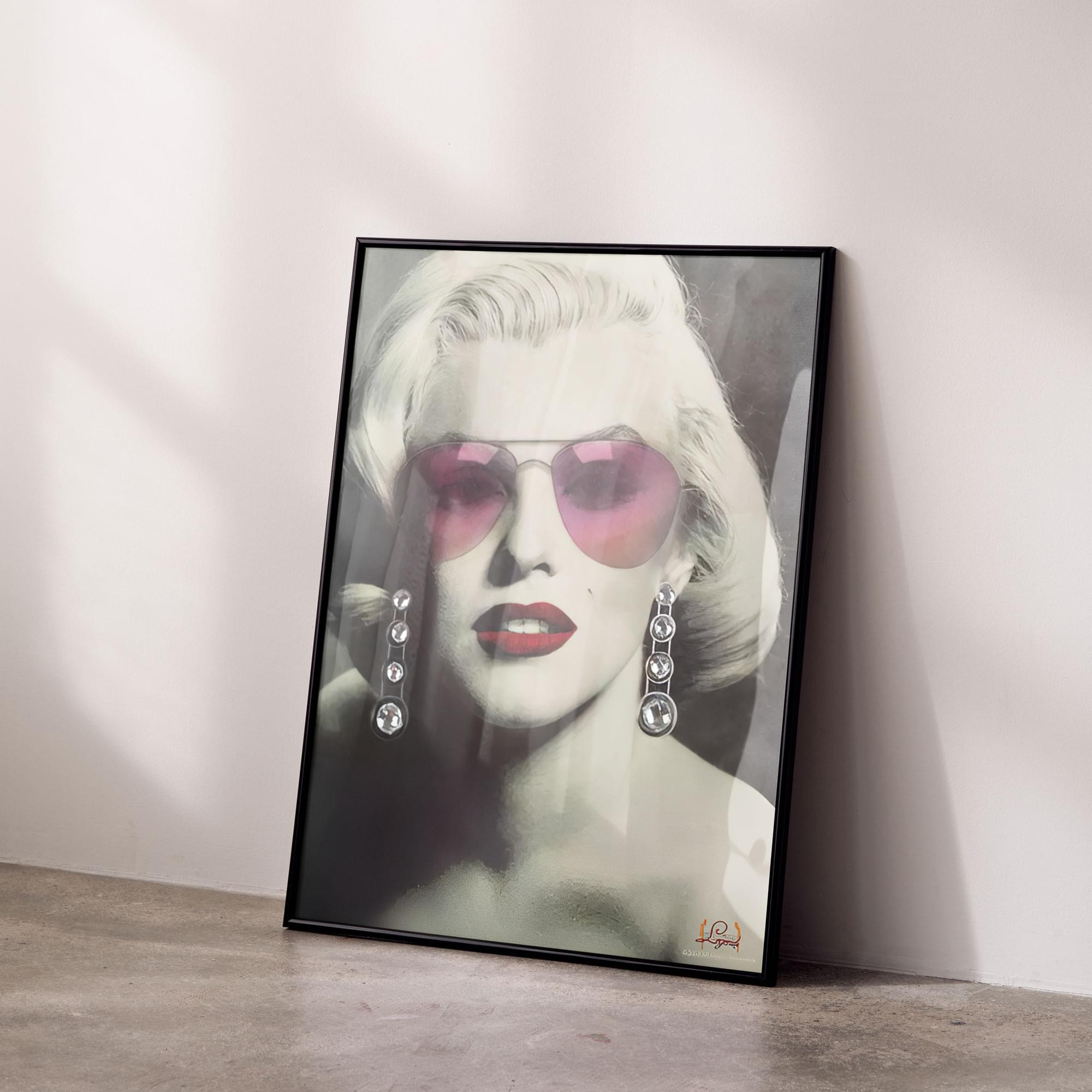 Marilyn Monroe Sunglasses Led Canvas Wall Art